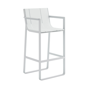 Flat Bar Stool with High Backrest and Arms