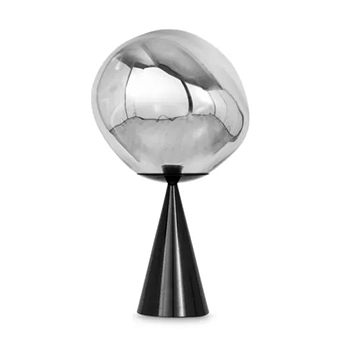 Melt Cone Fat Table Lamp - Silver
