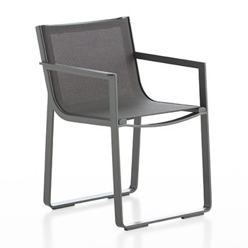 Flat Textil Dining Chair with Arms