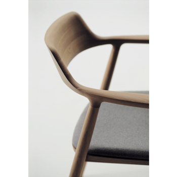 Hiroshima Dining Chair with Arms - Cushioned Seat