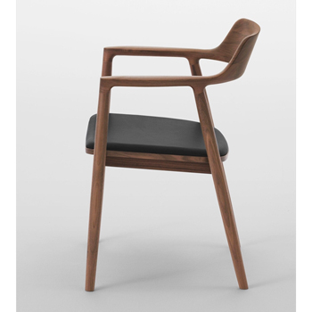 Hiroshima Dining Chair with Arms - Cushioned Seat