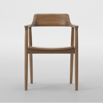 Hiroshima Dining Chair with Arms - Wooden Seat
