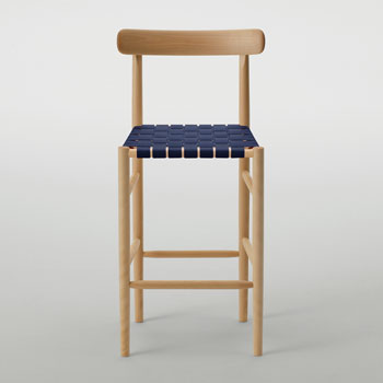 Lightwood Counter Stool - Webbed with Back