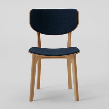 Roundish Dining Chair - Cushioned Seat-Back
