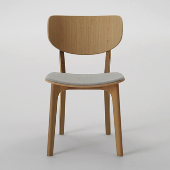 Roundish Dining Chair - Cushioned Seat