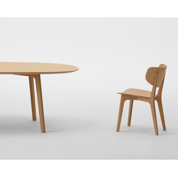 Roundish Dining Chair - Wooden Seat