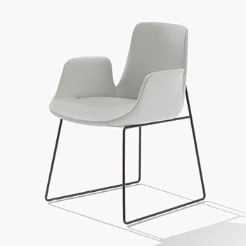 Ventura Dining Chair - Metal Base - with Arms
