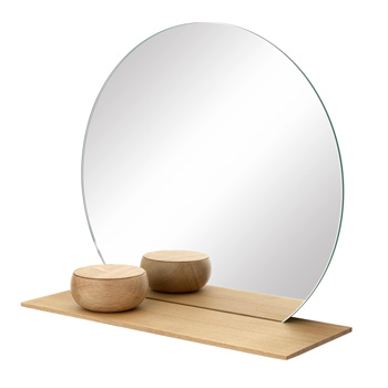 Cut Mirror with Shelf