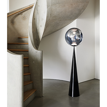 Globe Cone Fat Floor Lamp - Silver