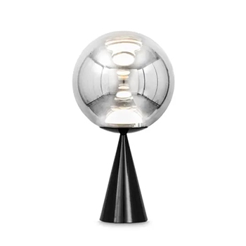 Globe Cone Fat Table Lamp - Silver
