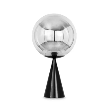 Globe Cone Fat Table Lamp - Silver