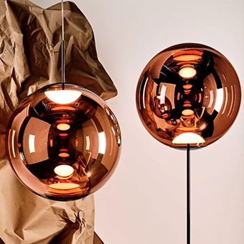 Globe Cone Slim Floor Lamp LED - Copper