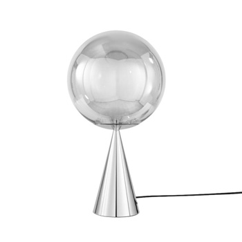 Globe Cone Fat Table Lamp - Silver/Silver