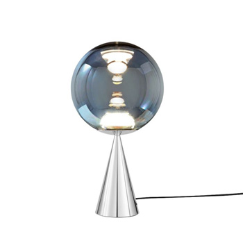 Globe Cone Fat Table Lamp - Silver/Silver