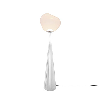 Melt Cone Fat Floor Lamp - Opal/Silver