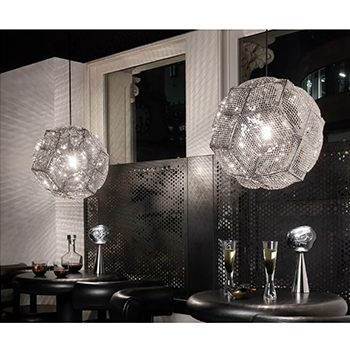 Puff Suspension Light - Stainless Steel