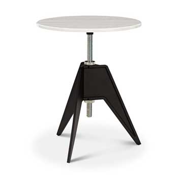 Screw Cafe Table Round - White Marble