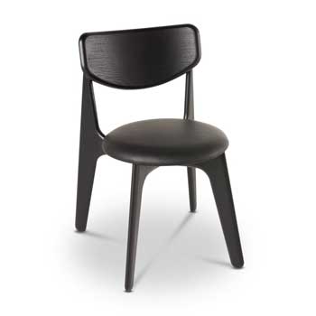 Slab Dining Chair - Black Upholstered