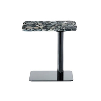 Stone Small Table Rectangular - Black Pebble